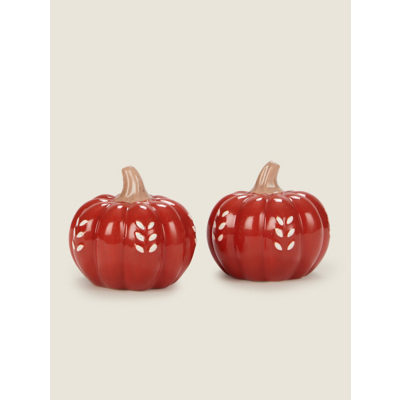 Orange Scandi Decorative Pumpkin - Set of 2