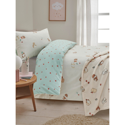 Blue & White Guinea Pig Cotton Reversible Duvet Set
