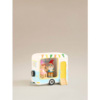 Resin Grandparent Gnomes In Caravan Garden Ornament