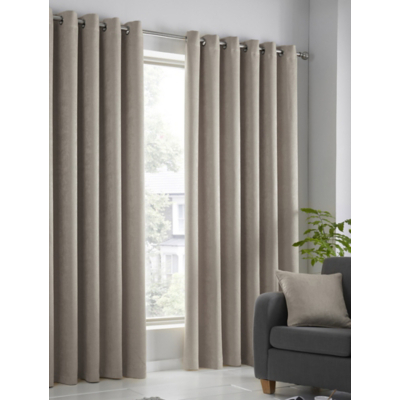 Fusion Strata Thermal Dim-Out Eyelet Curtains in Natural