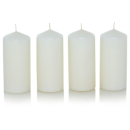 White Medium Pillar Candles - Set of 4