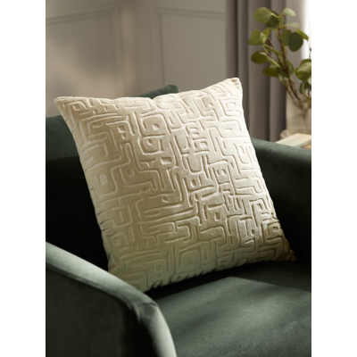HOEM White Soren Cut Velvet Filled Cushion