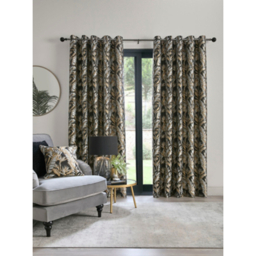 Laurence Llewelyn-Bowen Black Paradise Palm Eyelet Curtains