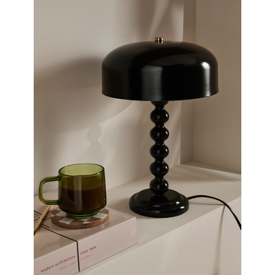 Black Metal Bobbin Table Lamp