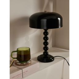 Black Metal Bobbin Table Lamp