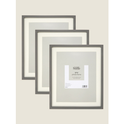 Dark Grey Plastic Frame 10x8 Inch - Set of 3