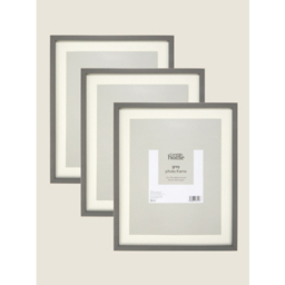 Dark Grey Plastic Frame 10x8 Inch - Set of 3