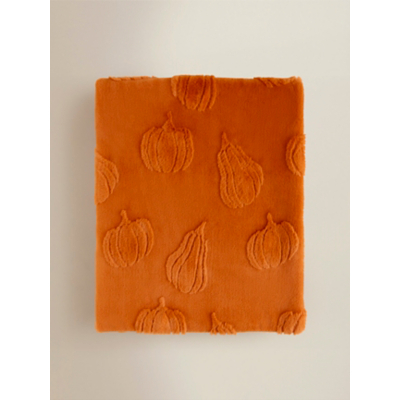 Orange Faux Fur Pumpkin Throw