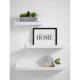 White Floating Picture Shelf - Set of 3