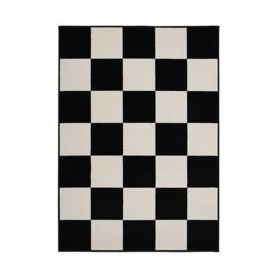 maker Maestro Black & White Checkerboard Rug