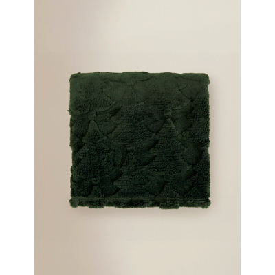 Christmas Textured Tree Sherpa Throw 120x150cm by George at ASDA