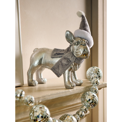 Silver-Tone Bulldog Decoration