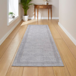 Catherine Lansfield Silver Deco Peacock Runner