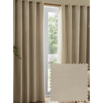 Yard Linen Heavy Chenille Lined Velvet Eyelet Curtains