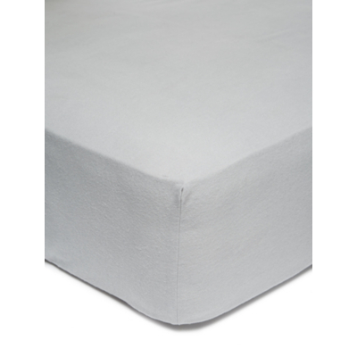 Grey Deep Brushed Cotton Plain Fitted Sheet