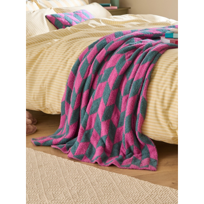 Furn Pink & Green Olsen Geometric Throw - 130 x 180cm