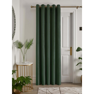 Laurence Llewelyn-Bowen Bottle Green Montrose Single Panel Eyelet Door Curtain