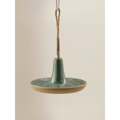 Green Ceramic Hanging Bird Feeder