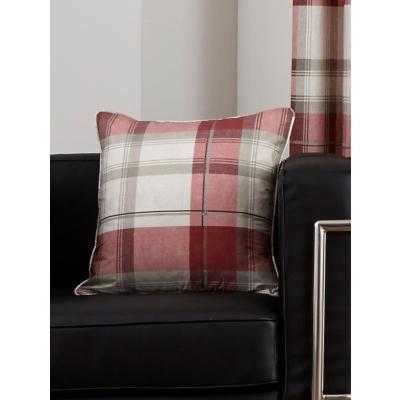 Red & White Fusion Balmoral Check Filled Cushion