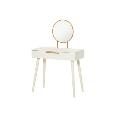 HOMCOM White Dressing Table Round Mirror