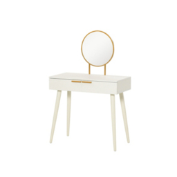 HOMCOM White Dressing Table Round Mirror