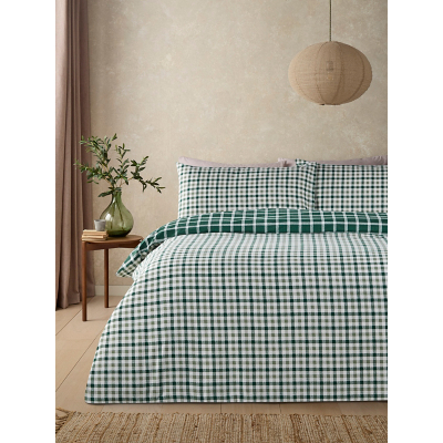 Brushed Cotton Autumn Gingham Reversible Duvet Set