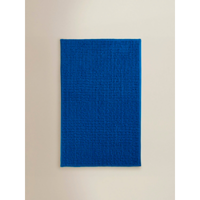 Royal Blue Solid Chenille Bath Mat