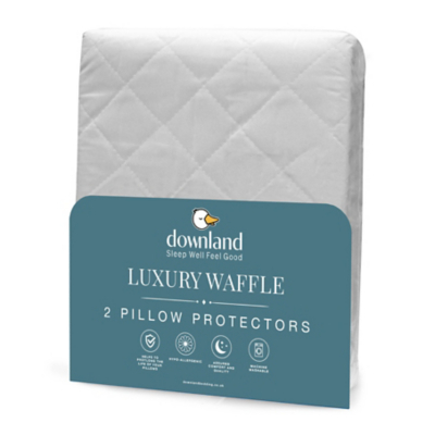 Downland Luxury Waffle Quilted Pillow Protector - Pack of 2