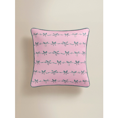 Pink Printed Bow Cushion