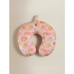 Pink Capybara Travel Pillow