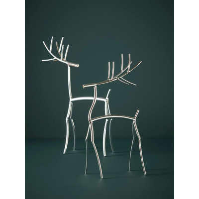 Silver Christmas Deer - Set of 2