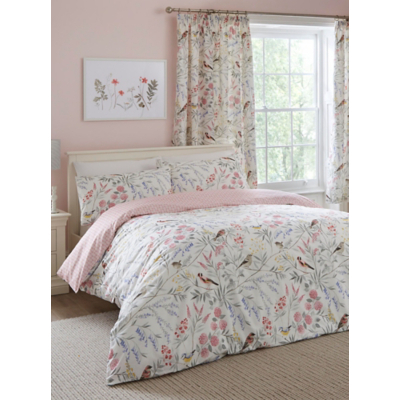D&D Caraway Garden Birds Pink Duvet Cover Set