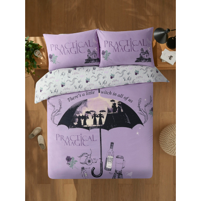 Purple Practical Magic Panel Reversible Duvet Set