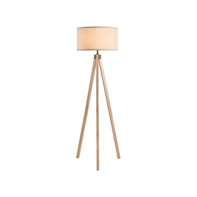 HOMCOM Beige Wood Tripod Floor Lamp by George at ASDA