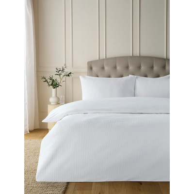 White Chunky Woven Washed Cotton Waffle Duvet Set