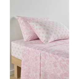 Pink & White Wild Floral Complete Sheet Set