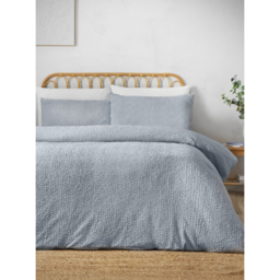 Catherine Lansfield Blue Crinkle Duvet Cover Set
