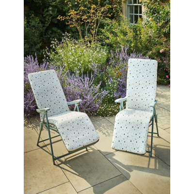 Floral Bee Pattern Padded Garden Relaxer Chairs - Set of 2