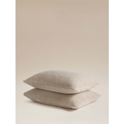 Natural Plain Teddy Pillowcase Pair