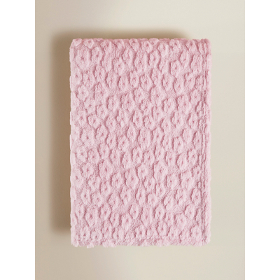 Pink Floral Textured Super Soft Throw - 150 x 120cm