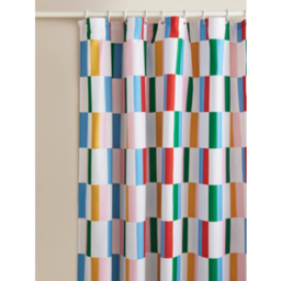 Colour Block Rectangles Soft Touch Microfibre Shower Curtain