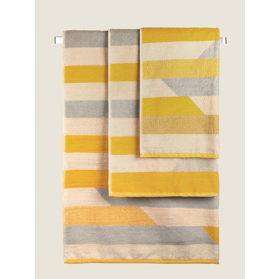 Grey and Yellow Stripe Towel Range