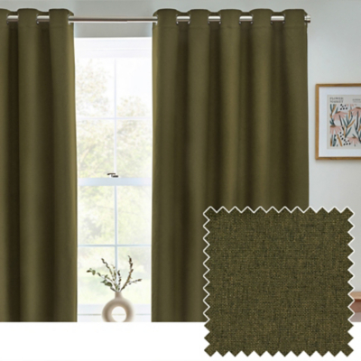 Furn Olive Dawn Blackout Thermal Eyelet Curtains
