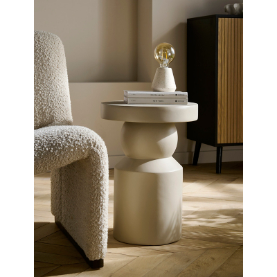 Warm Grey Resin Side Table