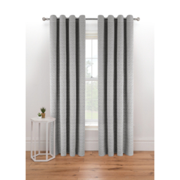 Grey Pinsonic Quilted Velvet Eyelet Curtains