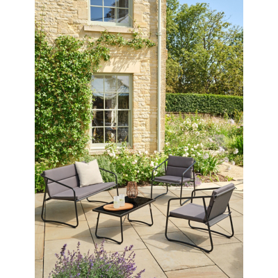 Genoa Grey Screw-Free 4 Piece Outdoor Sofa Set