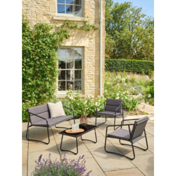 Genoa Grey Screw-Free 4 Piece Outdoor Sofa Set