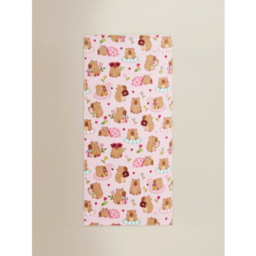 Pink Capybara Printed Beach Towel