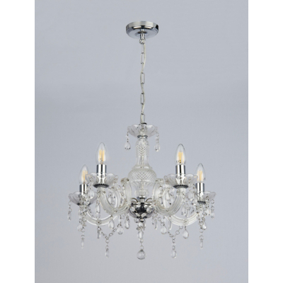 LC Clear 5 Light Bling Chandelier