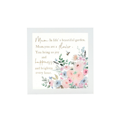 The Cottage Garden Framed Glass Plaque - Mum